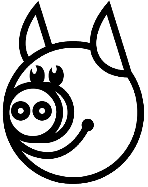 Pig's head vinyl sticker. Customize on line.       Animals Insects Fish 004-1282  